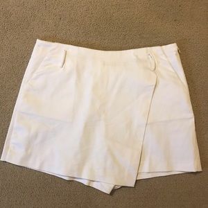 White Skort - Asymmetrical Short with cover